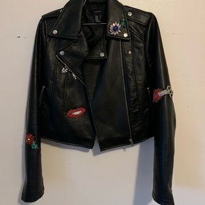 Forever 21 faux leather jacket with detail